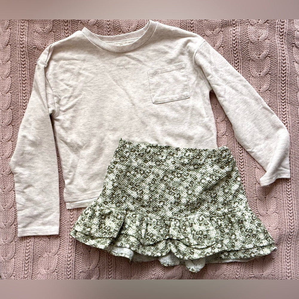 🌿 Jessica Simpson Girls Outfit Set — Size 6X (Top + Skirt) - Picture 1 of 5